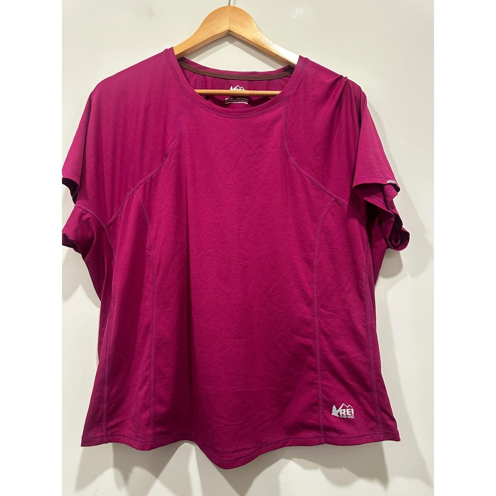 REI Co-op Womens 2XL Magenta Pink Short Sleeve Active Hiking T-Shirt